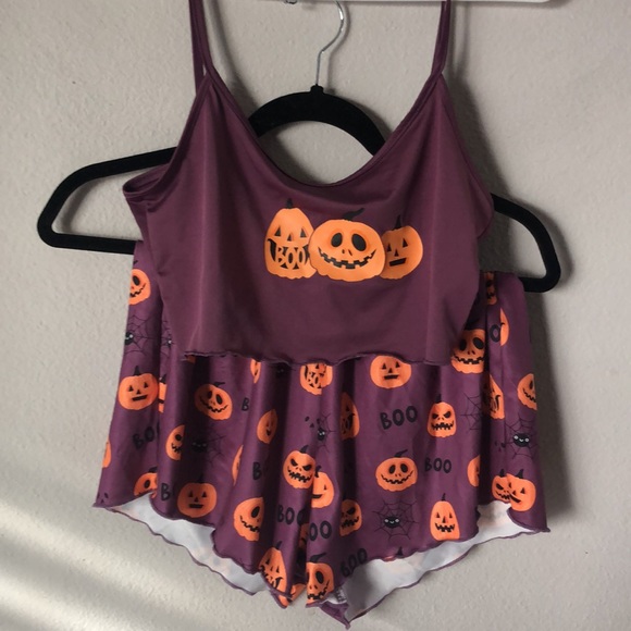 Cute pumpkin Halloween pajama coord lounge set - Picture 5 of 7